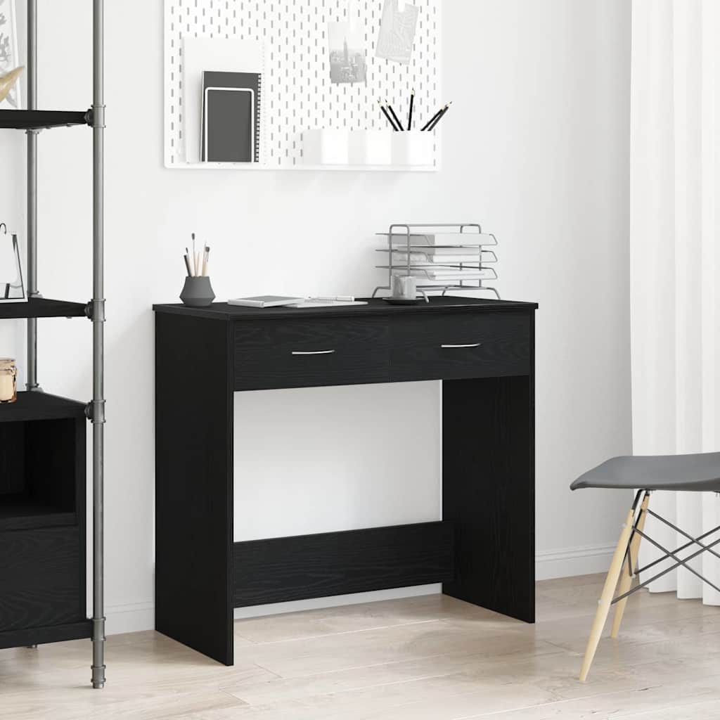 Scrivania Rovere Nero 80 x 40 x 75 cm Legno multistrato | homemem39