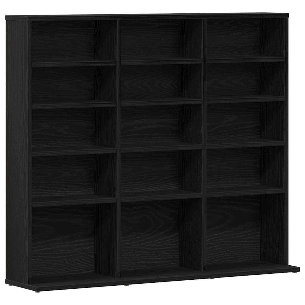 Mobile Porta CD Rovere Nero 100x23x89,5 cm Legno Multistrato | homemem39