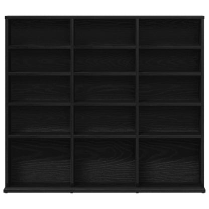 Mobile Porta CD Rovere Nero 100x23x89,5 cm Legno Multistrato - homemem39