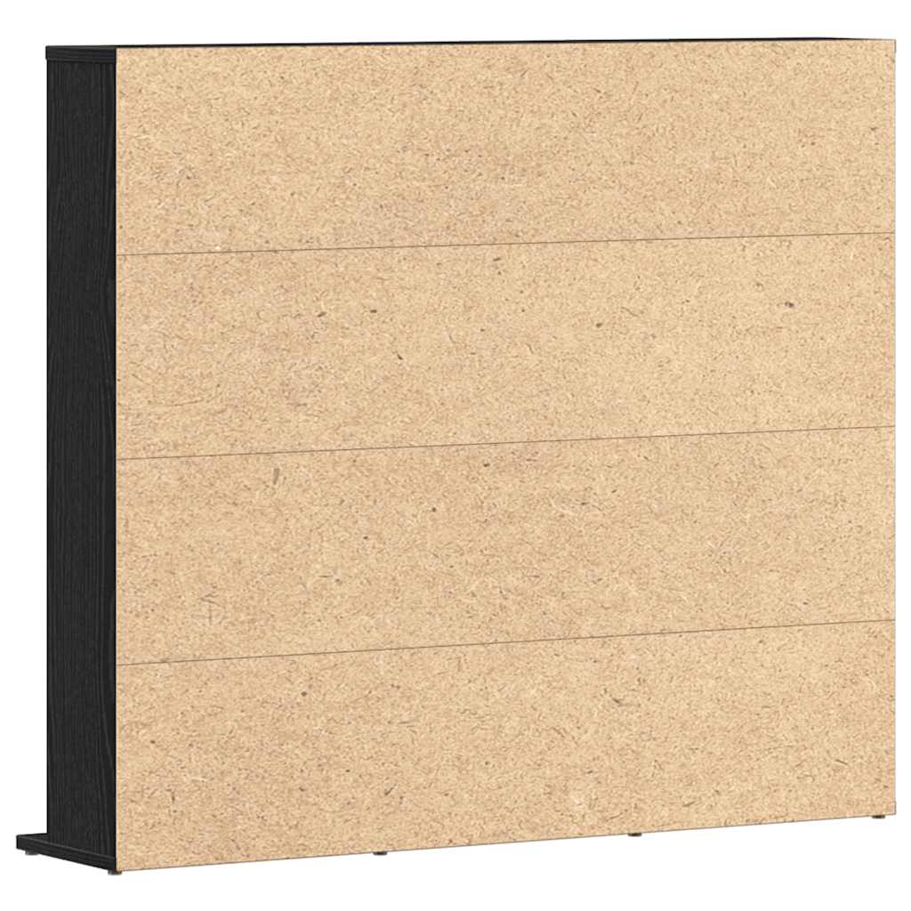 Mobile Porta CD Rovere Nero 100x23x89,5 cm Legno Multistrato | homemem39