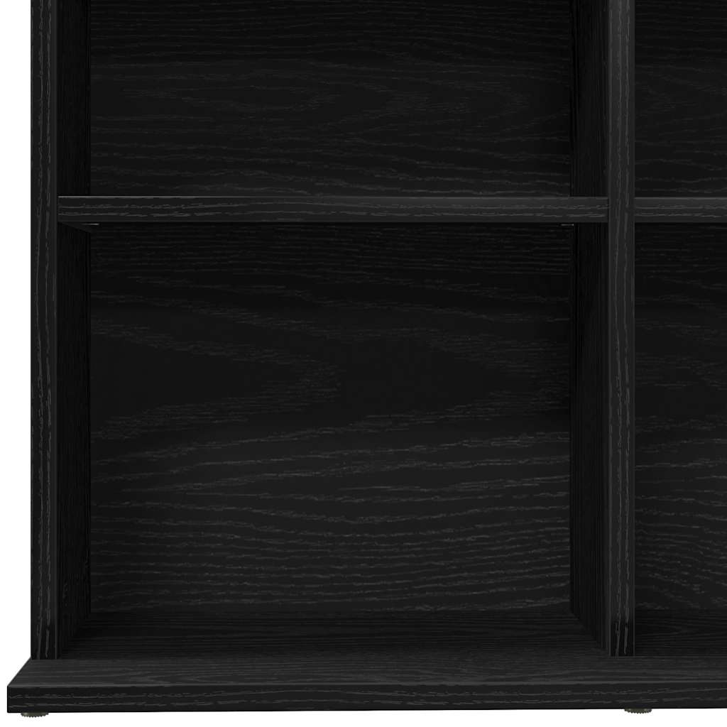 Mobile Porta CD Rovere Nero 100x23x89,5 cm Legno Multistrato | homemem39