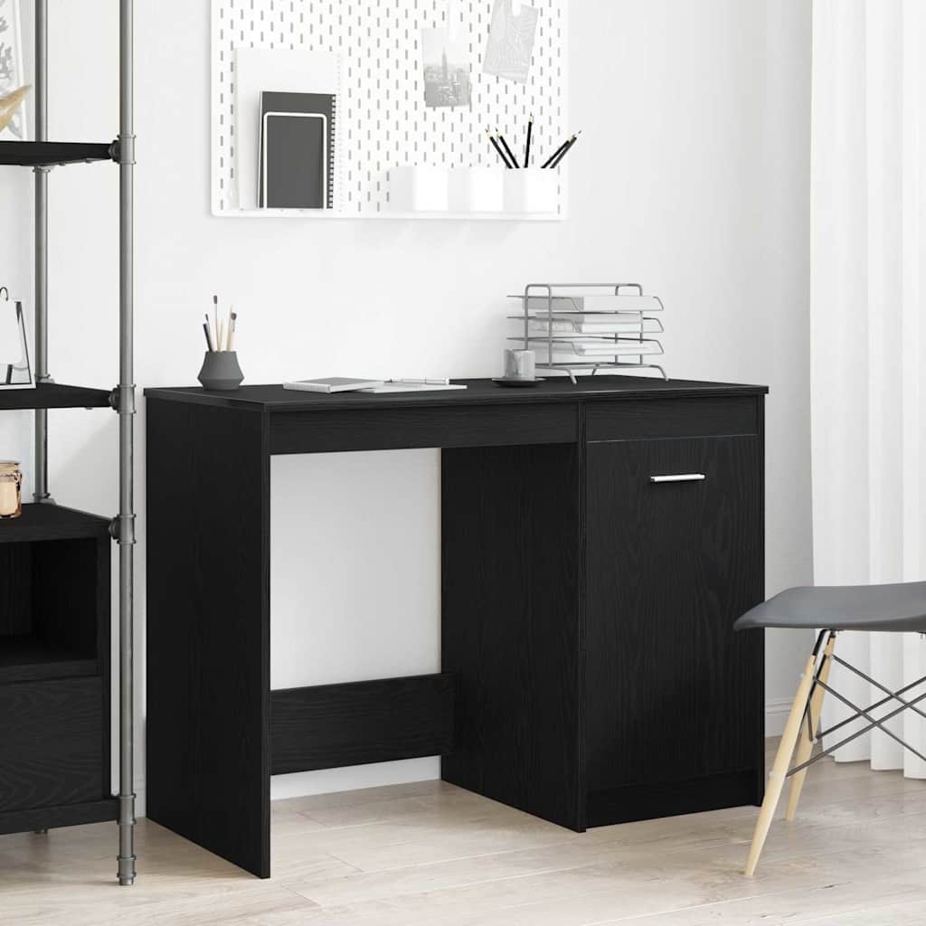 Scrivania Rovere Nero 100 x 50 x 76 cm Legno multistrato | homemem39
