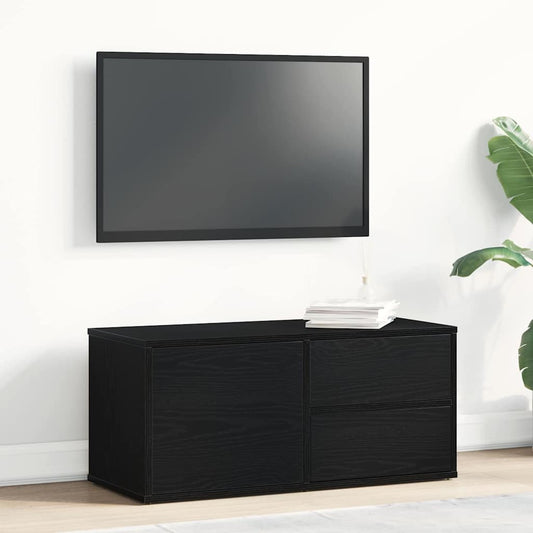 Mobile TV Rovere Nero 80 x 34 x 36 cm Legno multistrato