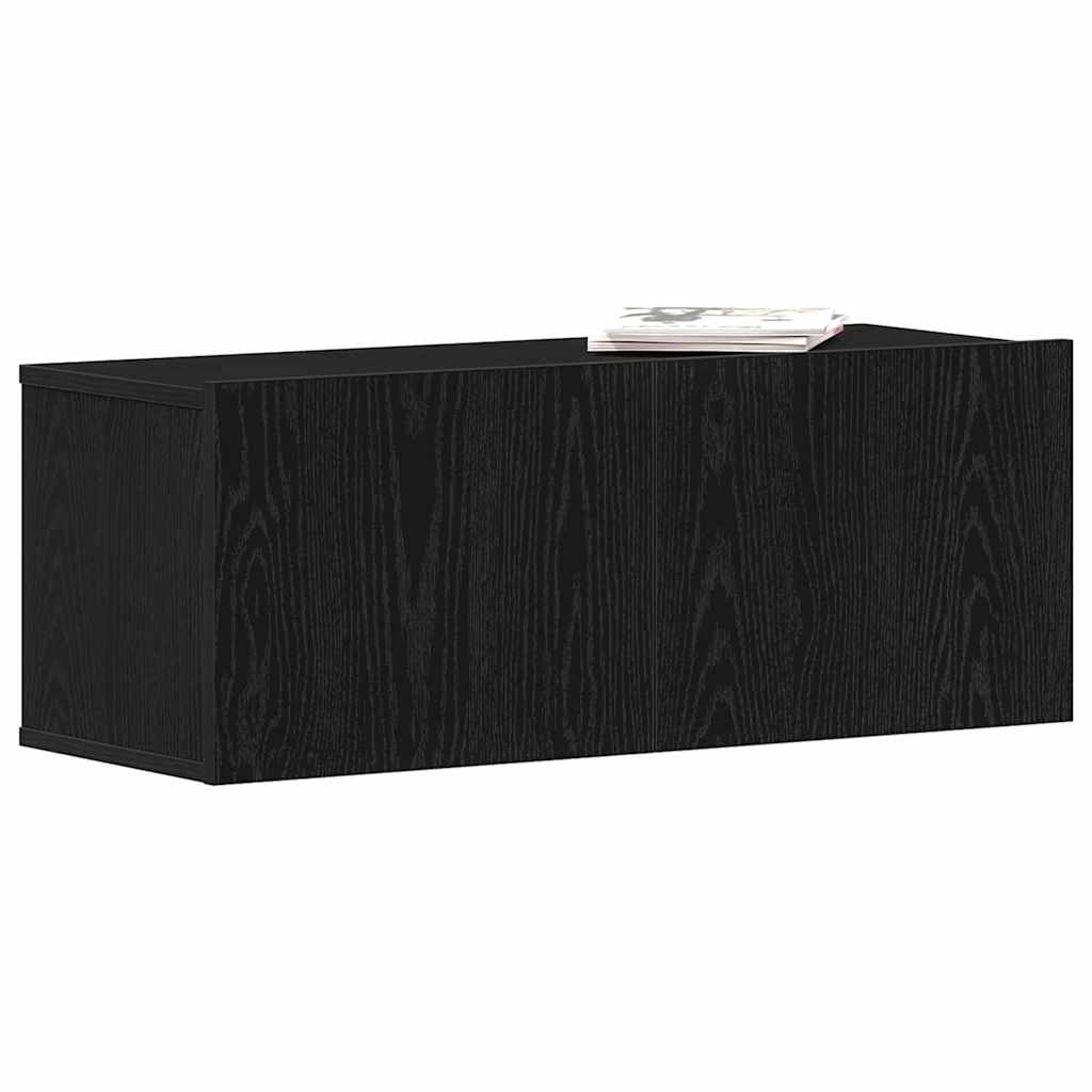 Mobili TV Rovere nero 80 x 30 x 30 cm Legno multistrato