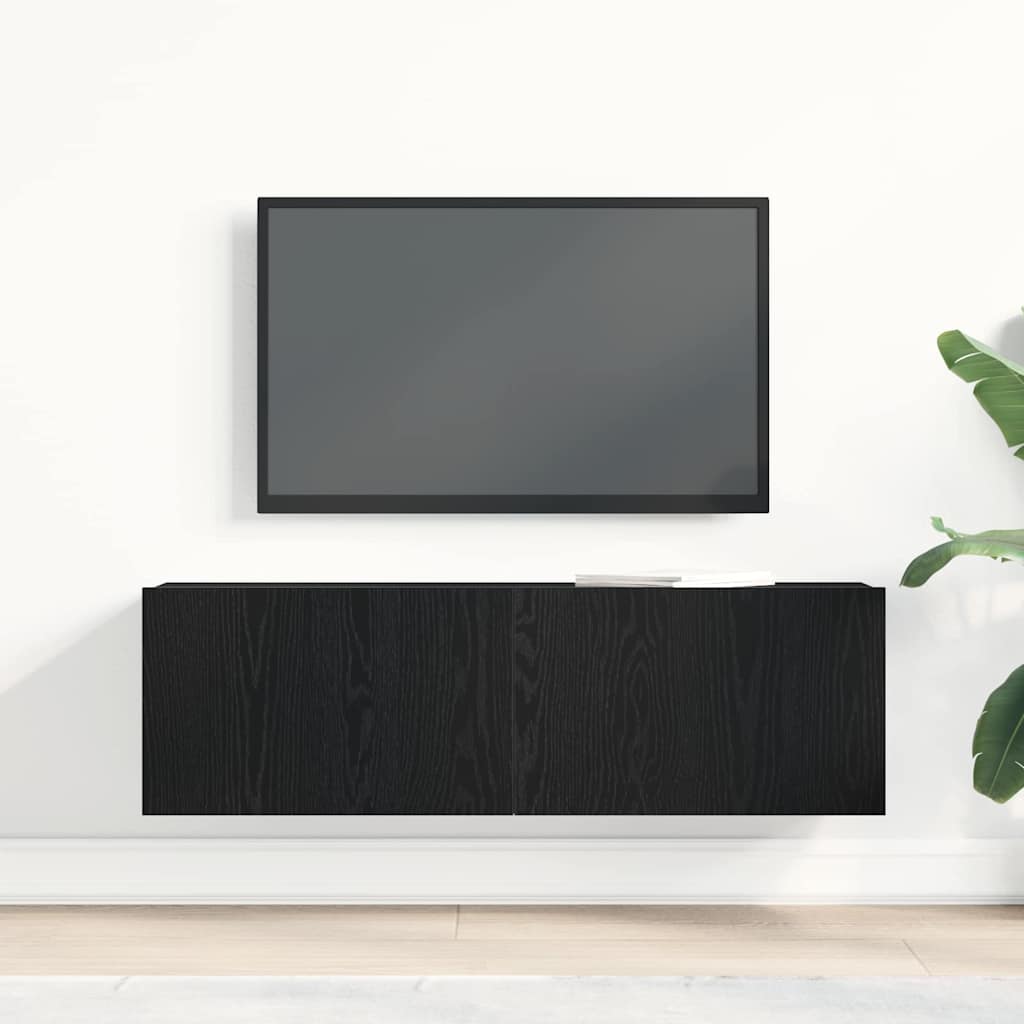 Mobili TV Rovere nero 100 x 30 x 30 cm Legno multistrato