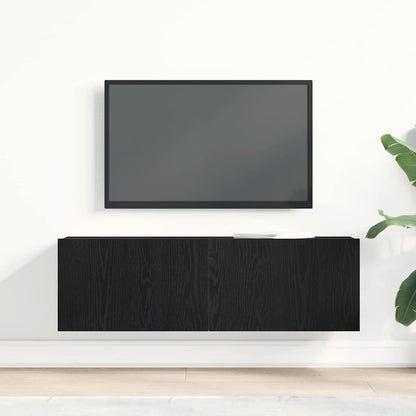 Mobili TV Rovere nero 100 x 30 x 30 cm Legno multistrato