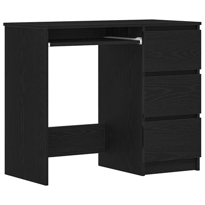 Scrivania Rovere Nera 90x45x76 cm in Legno Multistrato - homemem39