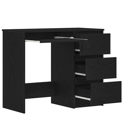Scrivania Rovere Nera 90x45x76 cm in Legno Multistrato - homemem39
