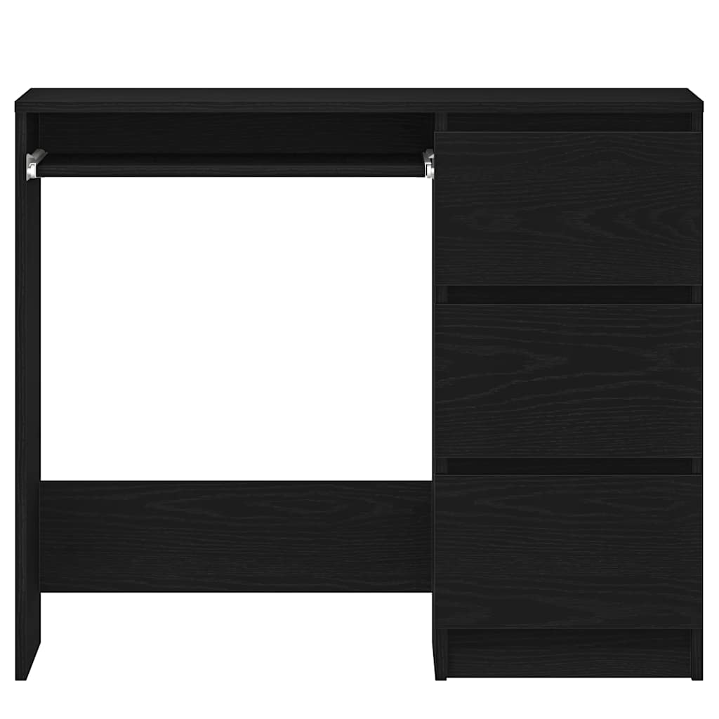 Scrivania Rovere Nera 90x45x76 cm in Legno Multistrato - homemem39
