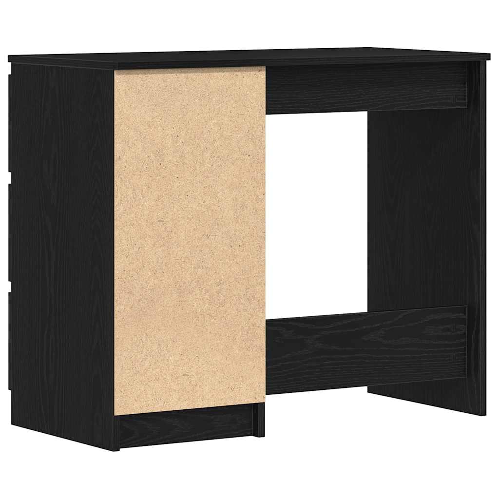 Scrivania Rovere Nera 90x45x76 cm in Legno Multistrato - homemem39