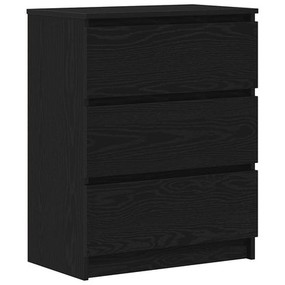 Credenza Rovere Nero 60x35x76 cm in Legno Multistrato