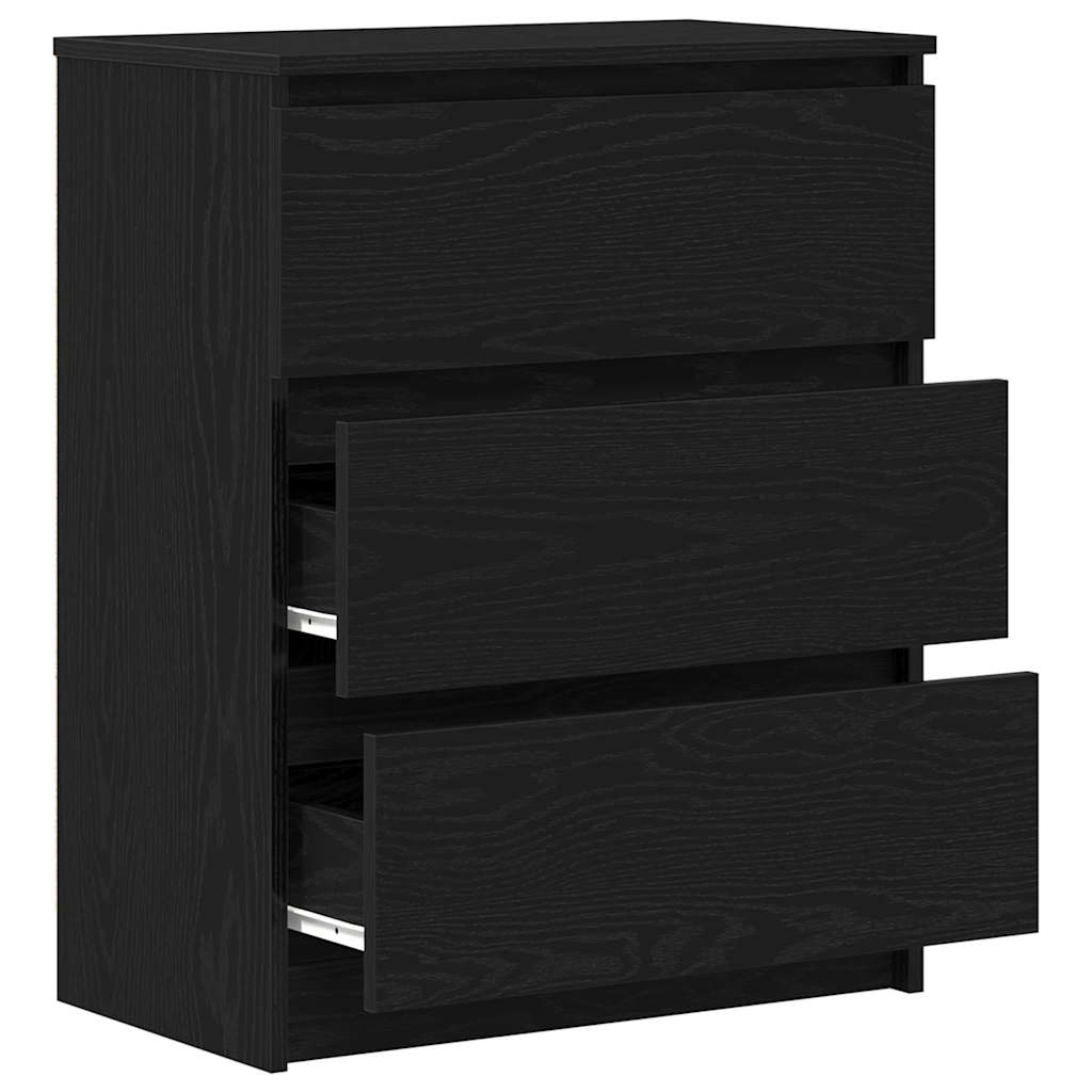 Credenza Rovere Nero 60x35x76 cm in Legno Multistrato - homemem39