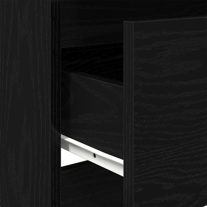 Credenza Rovere Nero 60x35x76 cm in Legno Multistrato - homemem39