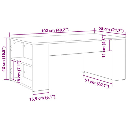 Tavolino da salotto Rovere Nero 102 x 55 x 42 cm | homemem39