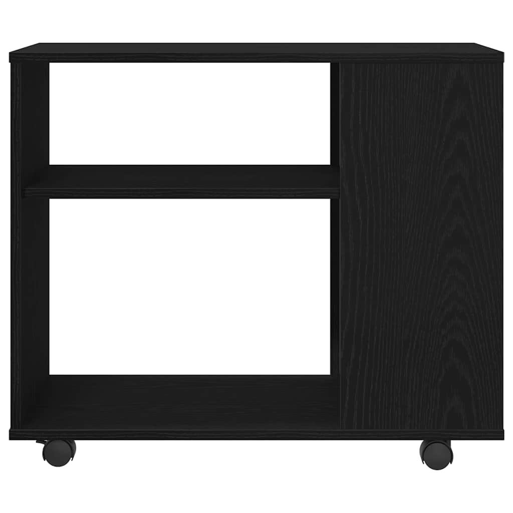 Tavolino laterale in rovere nero 70x35x60 cm in legno ingegnerizzato