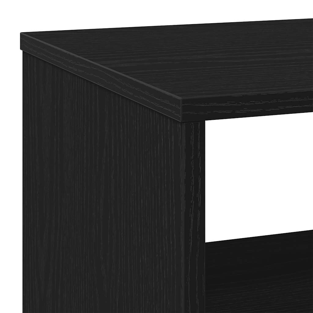 Tavolino laterale in rovere nero 70x35x60 cm in legno ingegnerizzato