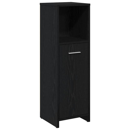 Mobiletto da bagno Rovere Nero 30x30x95 cm in Legno Multistrato
