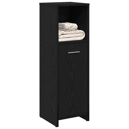 Mobiletto da bagno Rovere Nero 30x30x95 cm in Legno Multistrato
