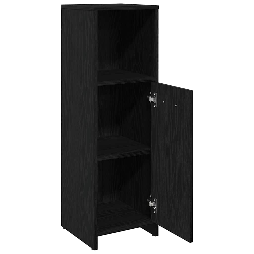 Mobiletto da bagno Rovere Nero 30x30x95 cm in Legno Multistrato | homemem39