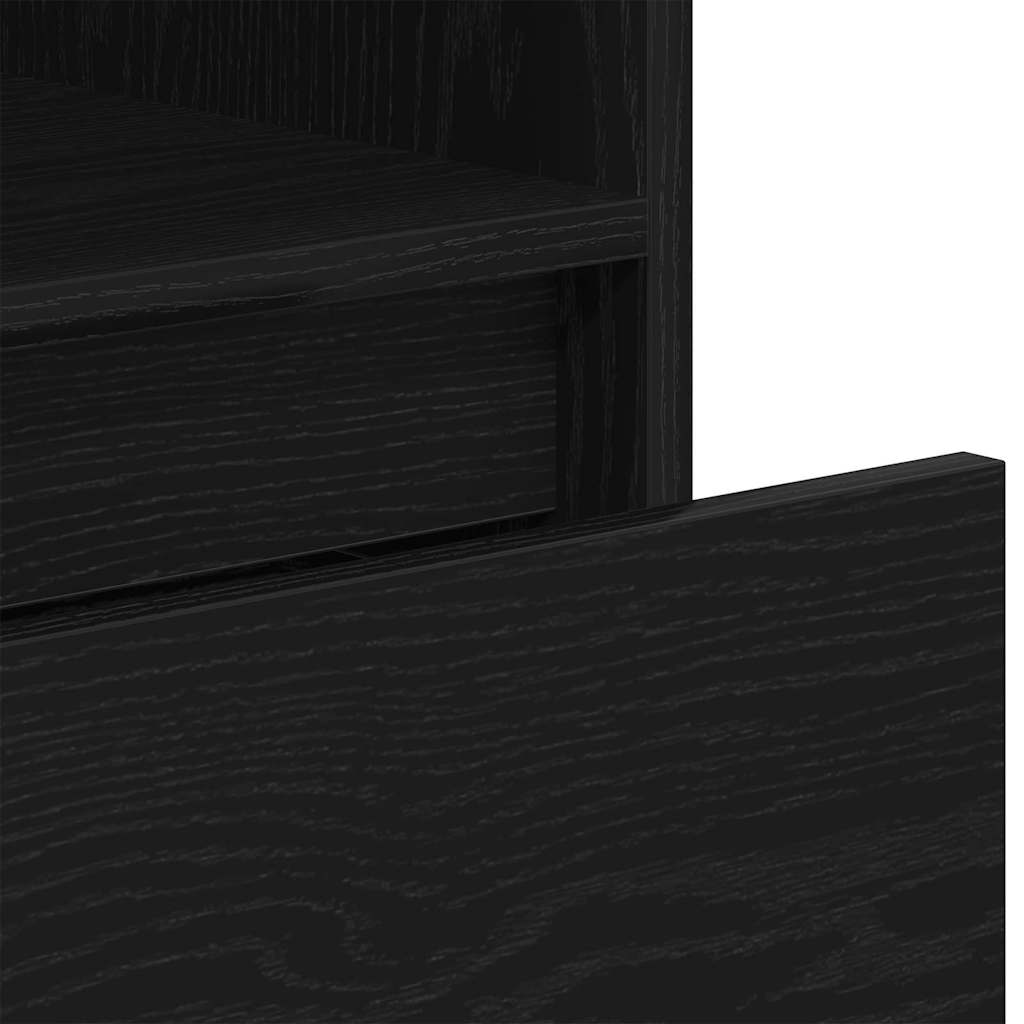 Armadio per Libri Rovere Nero 36 x 30 x 171 cm | homemem39