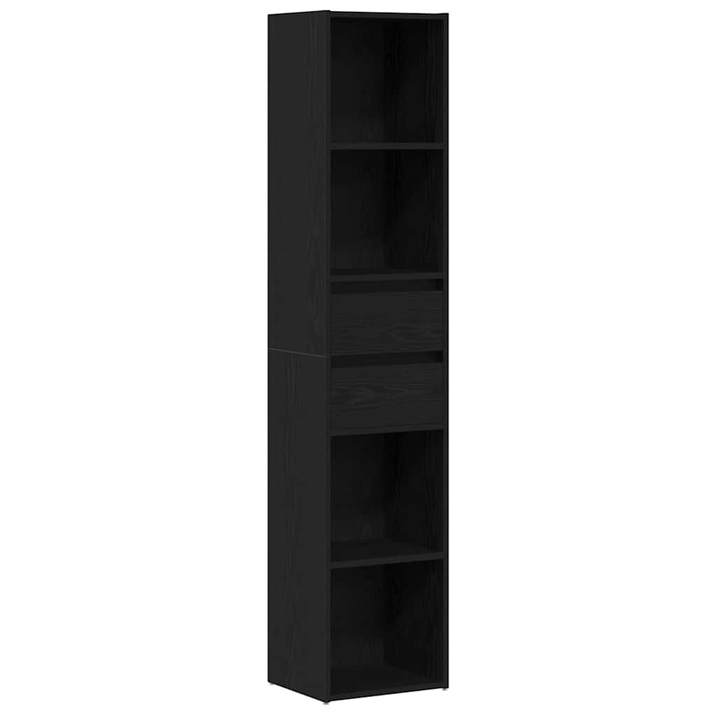 Armadio per Libri Rovere Nero 36 x 30 x 171 cm