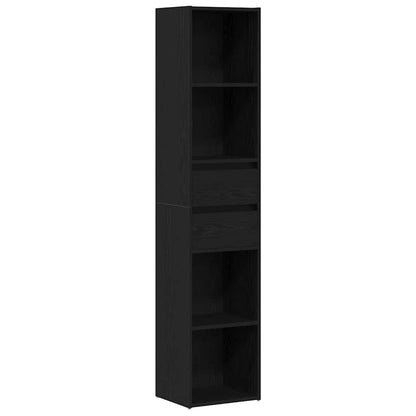Armadio per Libri Rovere Nero 36 x 30 x 171 cm