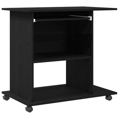 Scrivania per computer Rovere Nero 80x50x75 cm in Legno Multistrato | homemem39