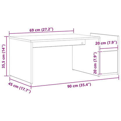 Tavolino da salotto Rovere Nero 90 x 45 x 35 cm | homemem39