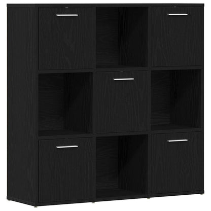 Libreria Rovere Nero 90x28x90 cm in Legno Multistrato | homemem39