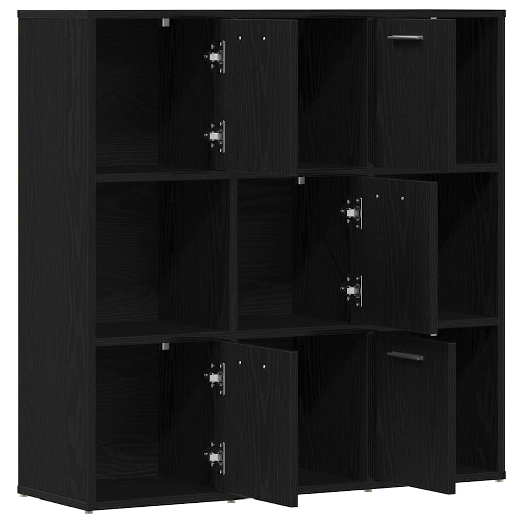 Libreria Rovere Nero 90x28x90 cm in Legno Multistrato | homemem39