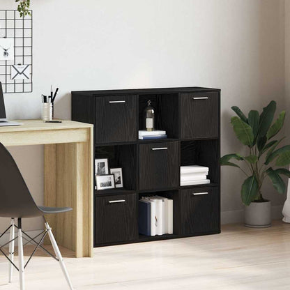 Libreria Rovere Nero 90x28x90 cm in Legno Multistrato | homemem39