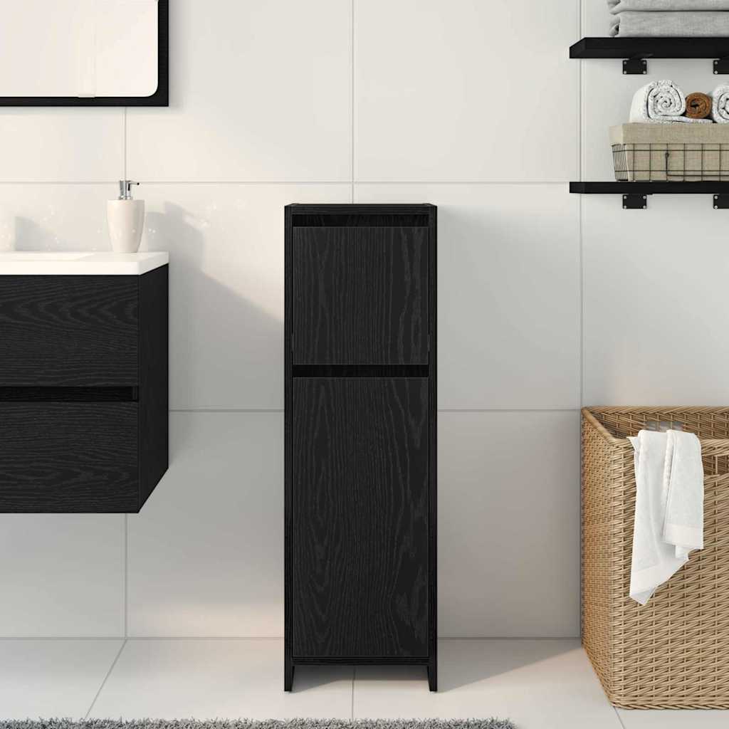 Mobile da Bagno Rovere Nero 30 x 30 x 95 cm Legno multistrato
