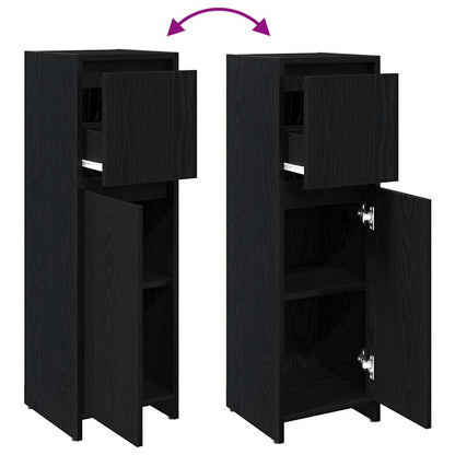 Mobile da Bagno Rovere Nero 30 x 30 x 95 cm Legno multistrato