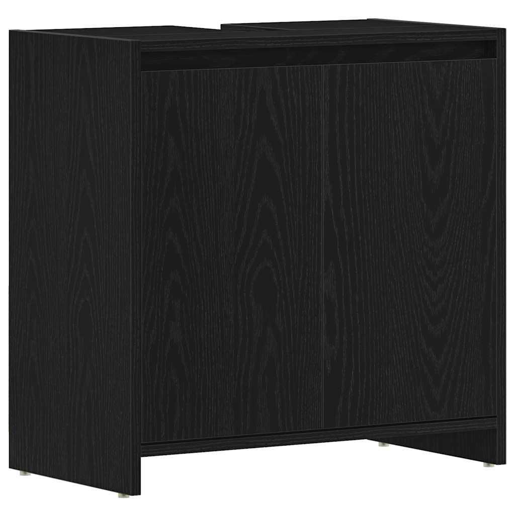Armadietto Bagno Rovere Nero 60x33x60 cm Legno Ingegnerizzato | homemem39