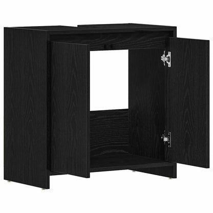 Armadietto Bagno Rovere Nero 60x33x60 cm Legno Ingegnerizzato | homemem39