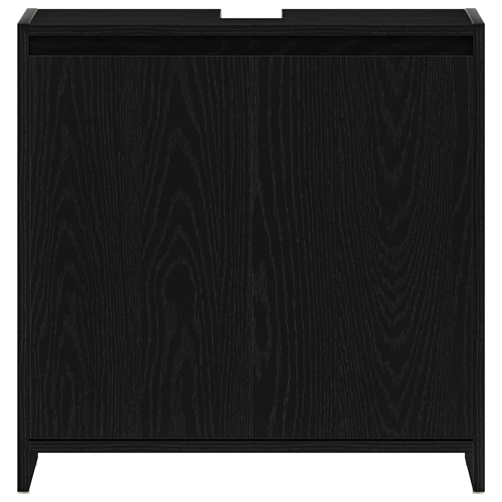 Armadietto Bagno Rovere Nero 60x33x60 cm Legno Ingegnerizzato | homemem39