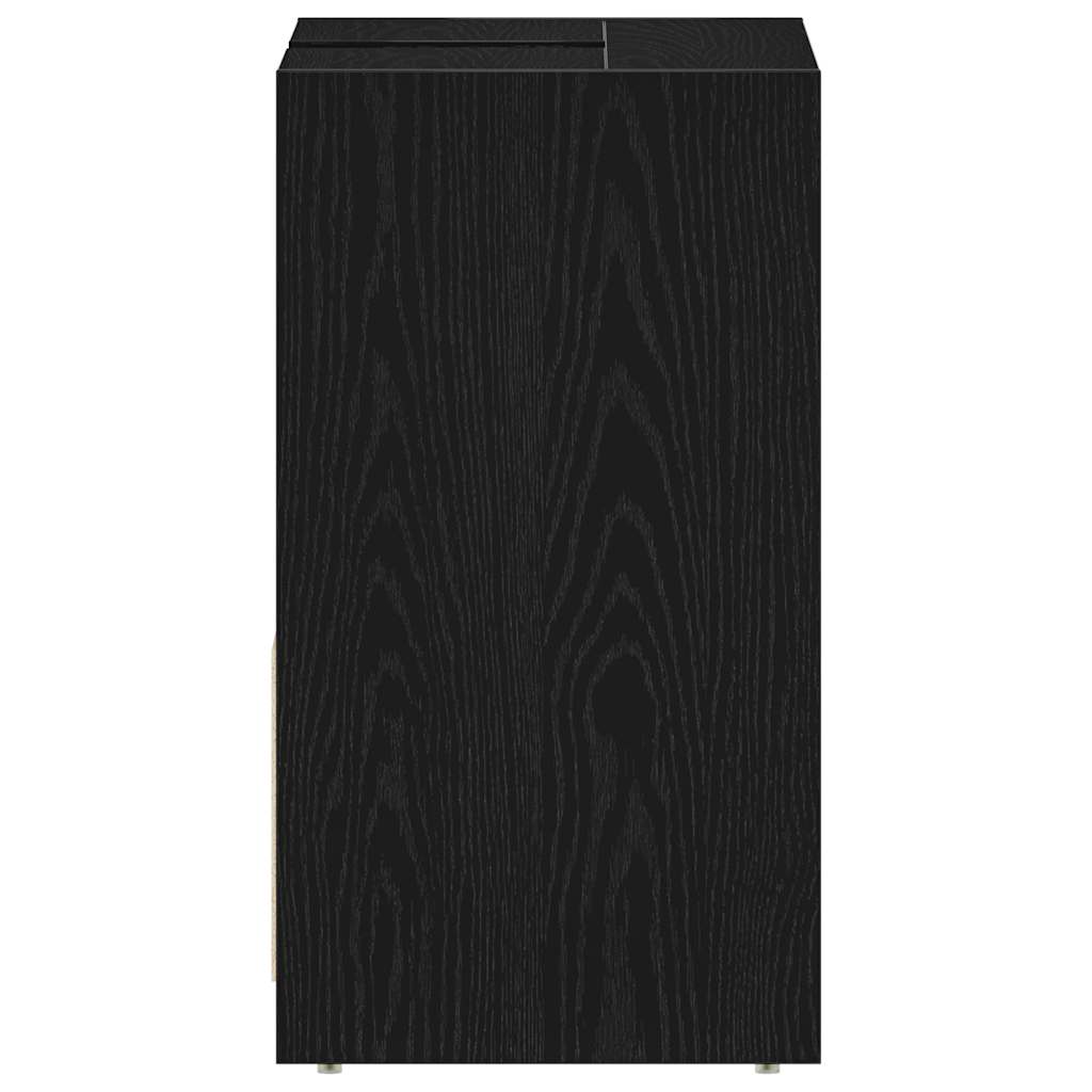 Armadietto Bagno Rovere Nero 60x33x60 cm Legno Ingegnerizzato