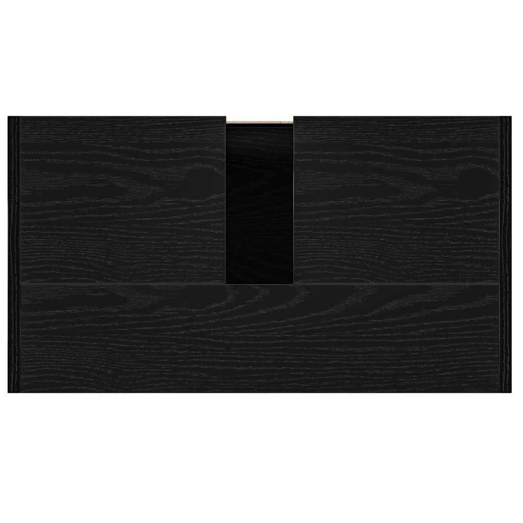 Armadietto Bagno Rovere Nero 60x33x60 cm Legno Ingegnerizzato