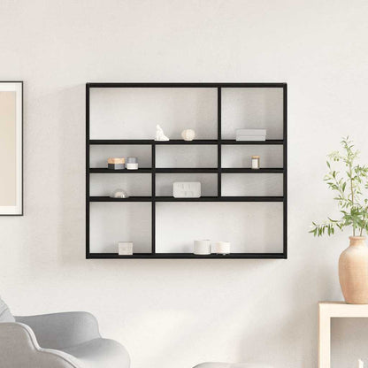 Scaffale a Parete Rovere Nero 90x16x78 cm Legno Multistrato | homemem39