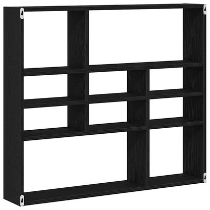 Scaffale a Parete Rovere Nero 90x16x78 cm Legno Multistrato | homemem39