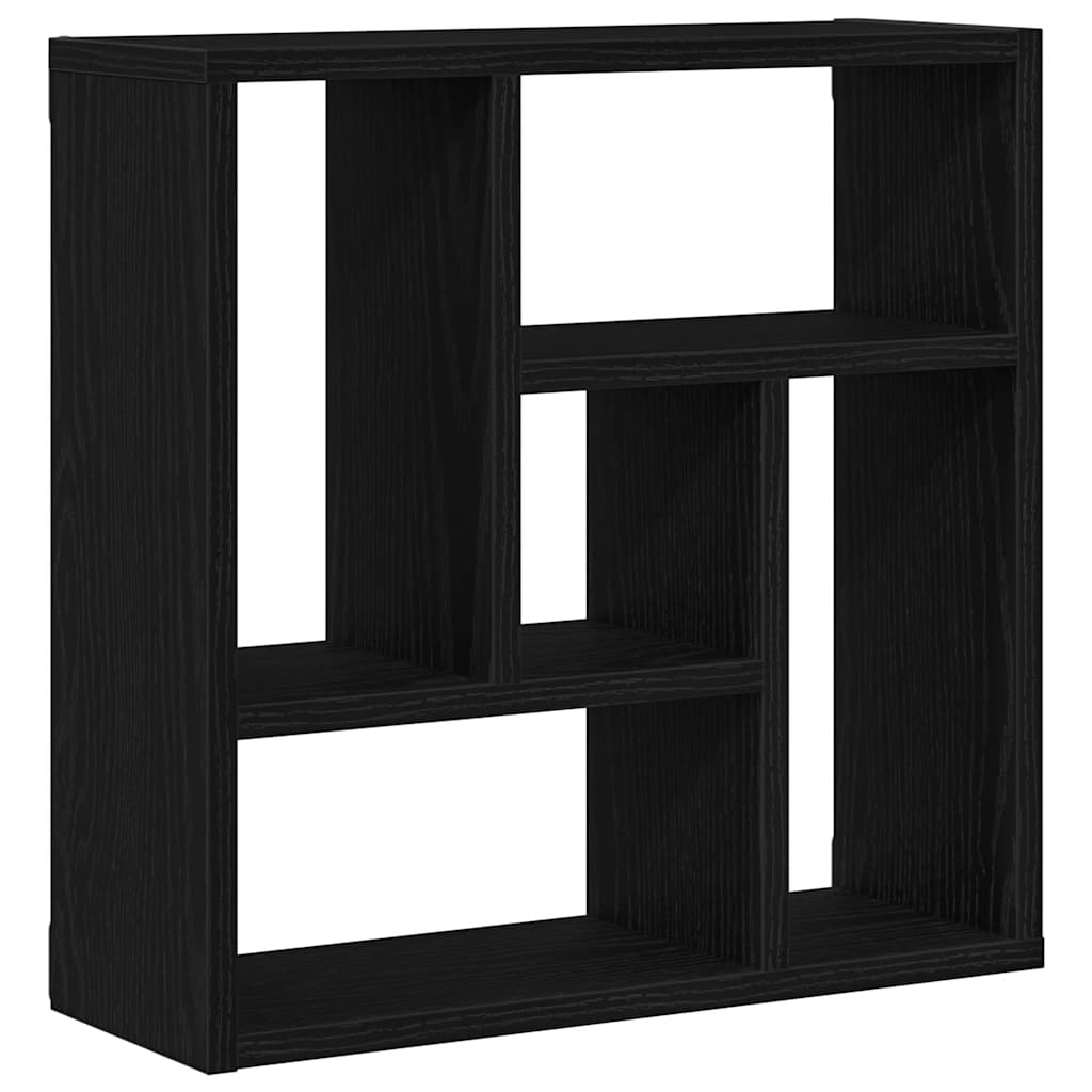 Scaffale a Parete Rovere Nero 45x16x45 cm in Truciolato