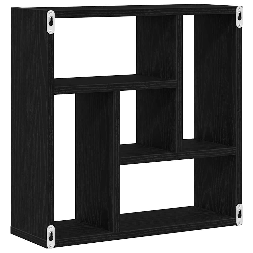 Scaffale a Parete Rovere Nero 45x16x45 cm in Truciolato