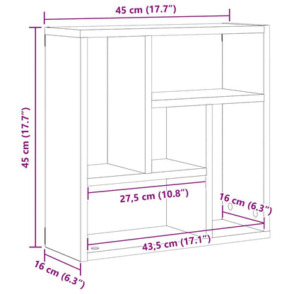 Scaffale a Parete Rovere Nero 45x16x45 cm in Truciolato | homemem39