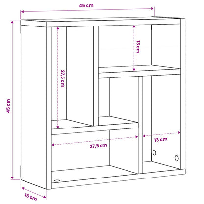 Scaffale a Parete Rovere Nero 45x16x45 cm in Truciolato