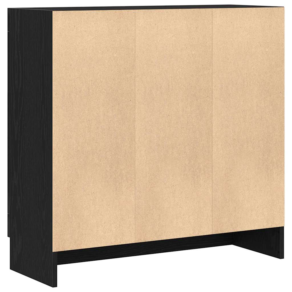 Armadio per Libri Rovere Nero 82,5 x 30,5 x 80 cm