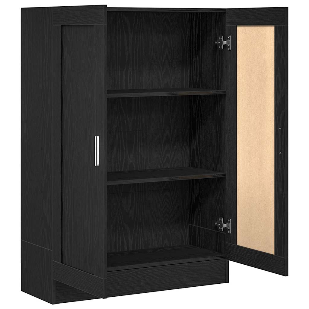 Armadio per Libri Rovere Nero 82.5 x 30.5 x 115 cm