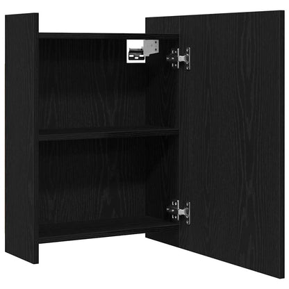 Mobiletto per specchio da bagno Rovere Nero 62,5 x 20,5 x 64 cm