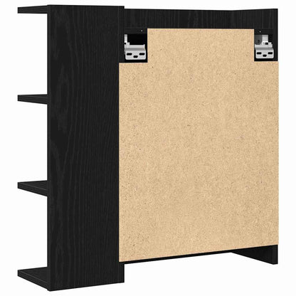 Mobiletto per specchio da bagno Rovere Nero 62,5 x 20,5 x 64 cm