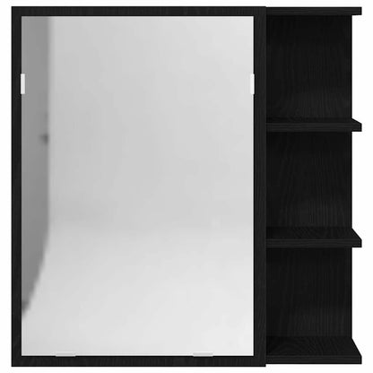 Mobiletto per specchio da bagno Rovere Nero 62,5 x 20,5 x 64 cm