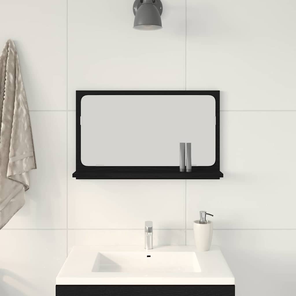 Mensola Specchio Rovere Nero 60 x 10,5 x 37 cm | homemem39